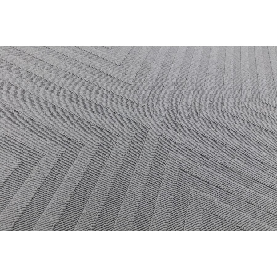 Antibes Indoor/Outdoor Arrow Textured Grey Rug - 200x290cm