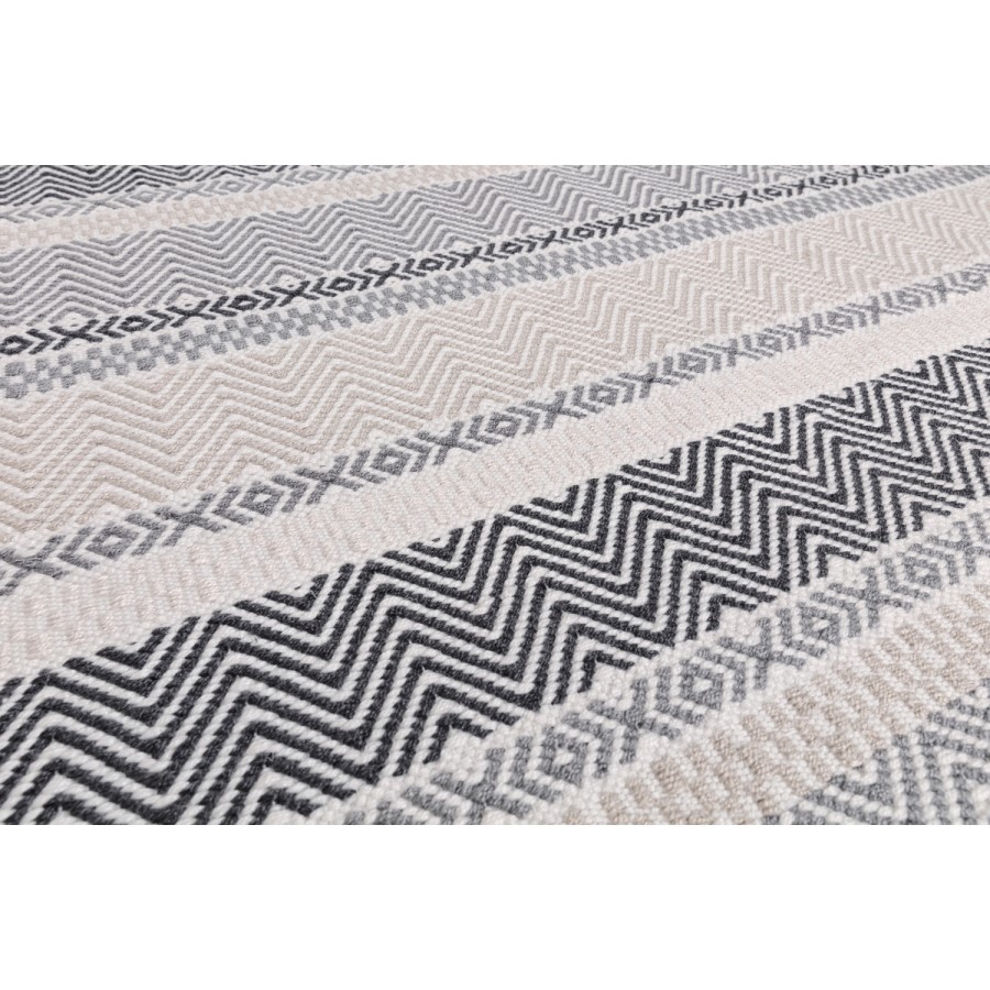 Boardwalk Indoor/Outdoor Grey Beige and White Rug - 200x290cm
