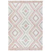 Carlton Indoor/Outdoor Textured Pink & Grey Rug - 200x290cm