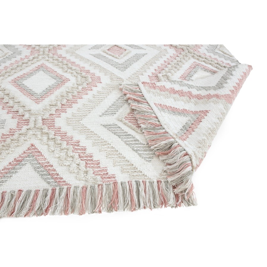 Carlton Indoor/Outdoor Textured Pink & Grey Rug - 200x290cm