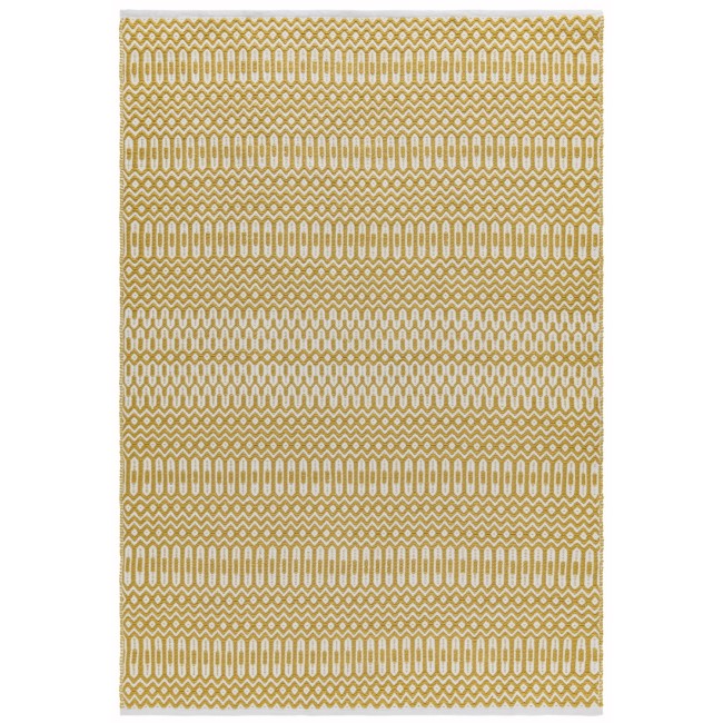 Halsey Indoor/Outdoor Mustard & White Geometric Patterned Rug - 200x290cm