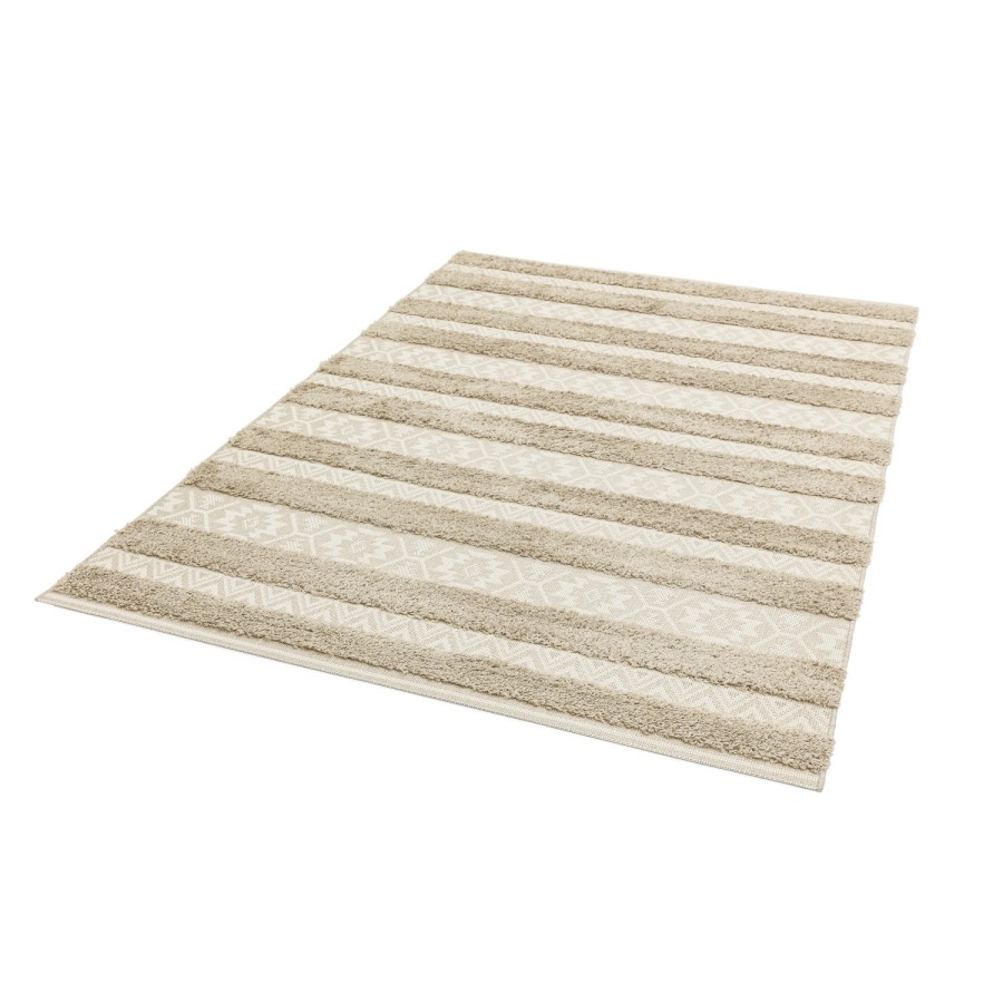 Monty Indoor/Outdoor Textured Beige and Cream Rug - 200x290cm