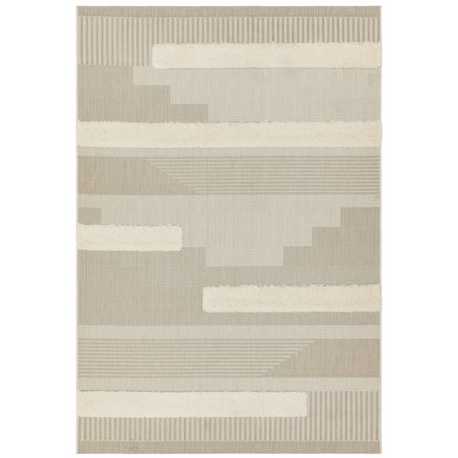Monty Indoor/Outdoor Beige & Cream Geometric Rug - 200x290cm