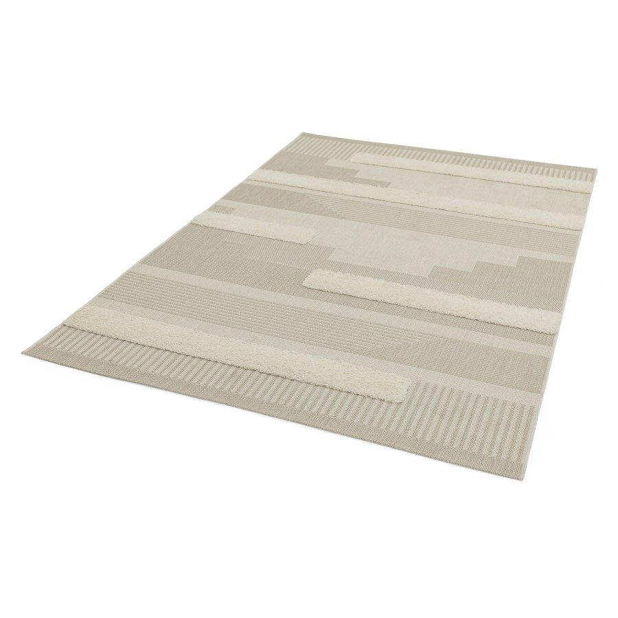 Monty Indoor/Outdoor Beige & Cream Geometric Rug - 200x290cm