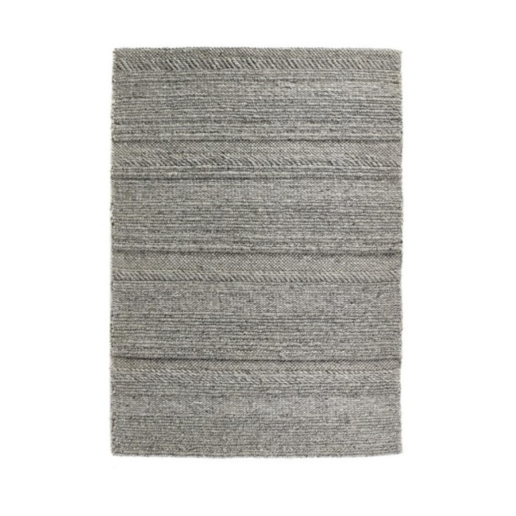 Wool Chunky Knit Grey Rug - 170 x 120 cm - Ripley