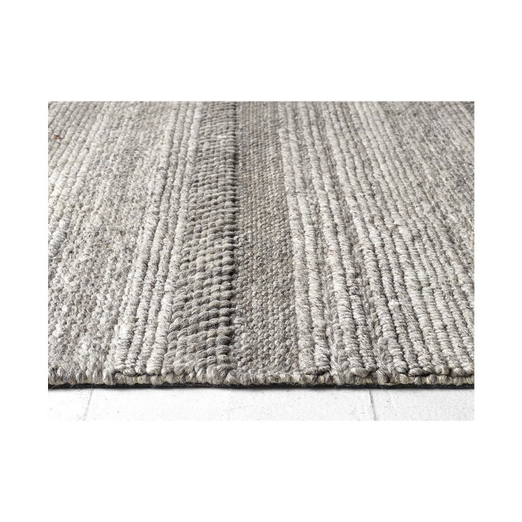 Wool Chunky Knit Grey Rug - 170 x 120 cm - Ripley