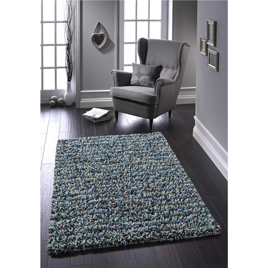 Ripley Rocks Shaggy Rug in Blue - 160x230cm
