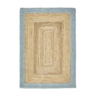 Ripley Natural Jute Rug with Blue Border - 160x230cm