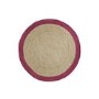 Ripley Natural Jute Round Rug with Pink Border - 150x150cm