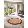Ripley Natural Jute Round Rug with Pink Border - 150x150cm