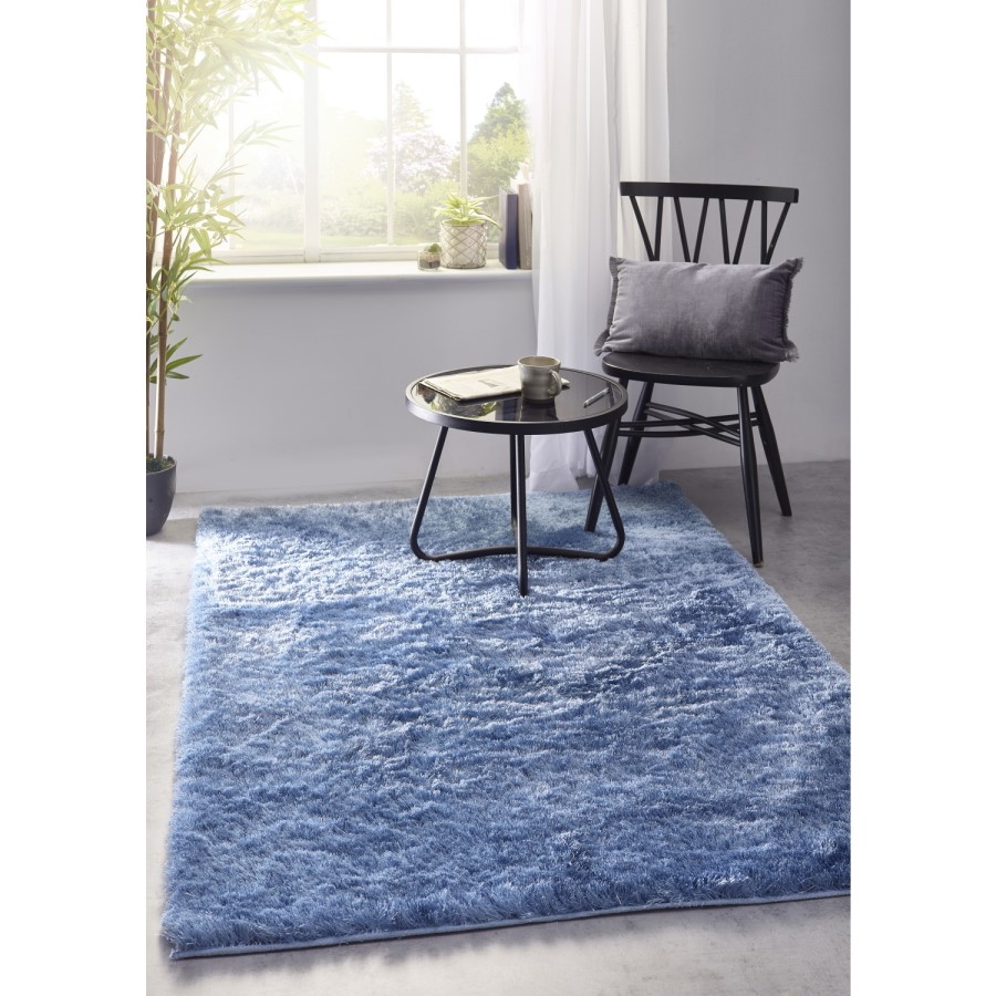 Blue Shaggy Rug - 170x120cm - Ripley