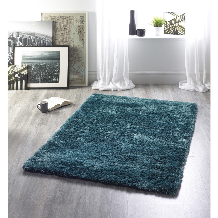 Teal Shaggy Rug - 170x120cm - Ripley