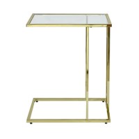 Rectangular Gold Glass Top Sofa Table - Harry