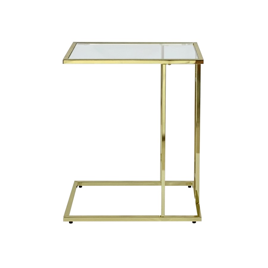 Rectangular Gold Glass Top Sofa Table - Harry