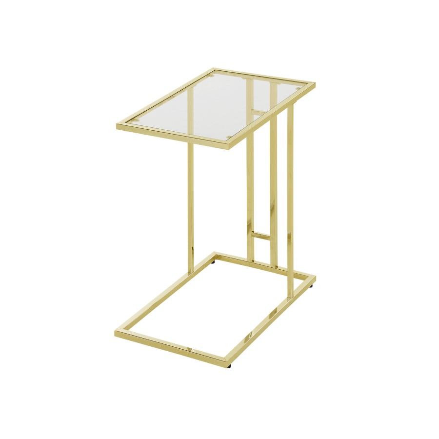 Rectangular Gold Glass Top Sofa Table - Harry