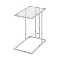 Rectangular Silver Glass Top Sofa Table - Harry