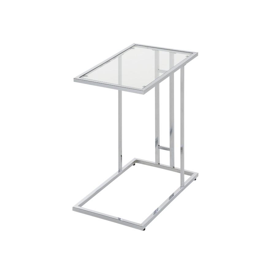 Rectangular Silver Glass Top Sofa Table - Harry