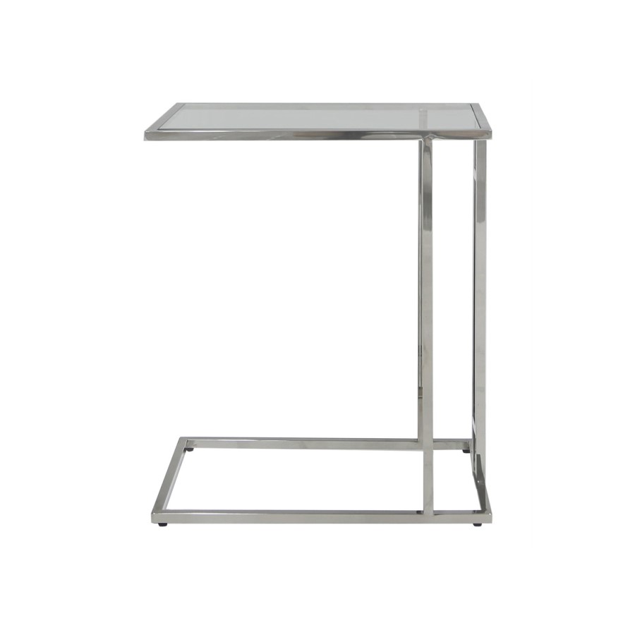 Rectangular Silver Glass Top Sofa Table - Harry