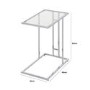 Rectangular Silver Glass Top Sofa Table - Harry