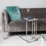 Rectangular Silver Glass Top Sofa Table - Harry