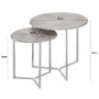 Round Grey Marble Effect  Nest of 2 Tables - Castello