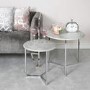 Round Grey Marble Effect  Nest of 2 Tables - Castello