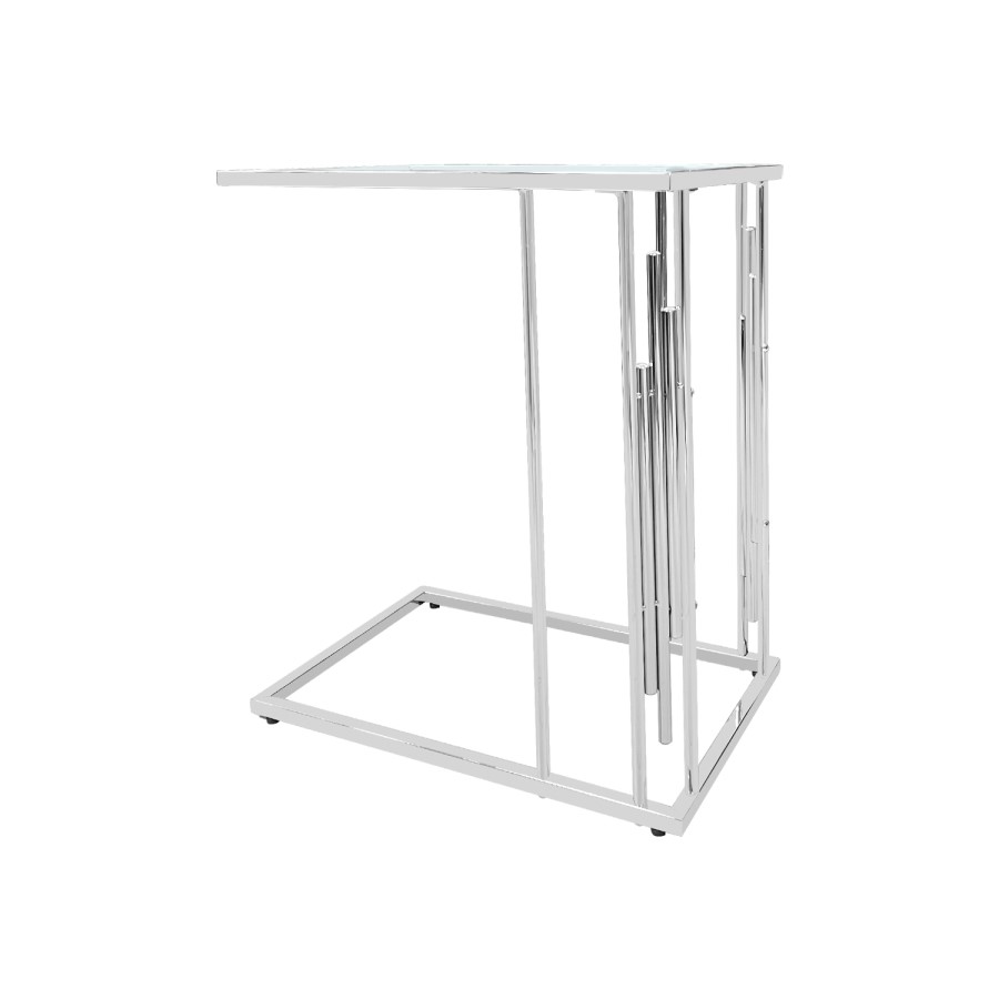 Cohen Chrome Sofa Table with Glass Top
