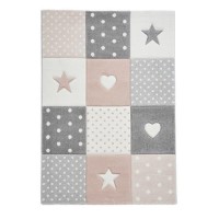 Brooklyn Pink & Grey Kids Rug -  80x150cm