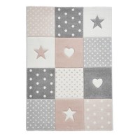 Brooklyn Pink & Grey Kids Rug -  80x150cm Brooklyn Pink & Grey Kids Rug -  80x150cm