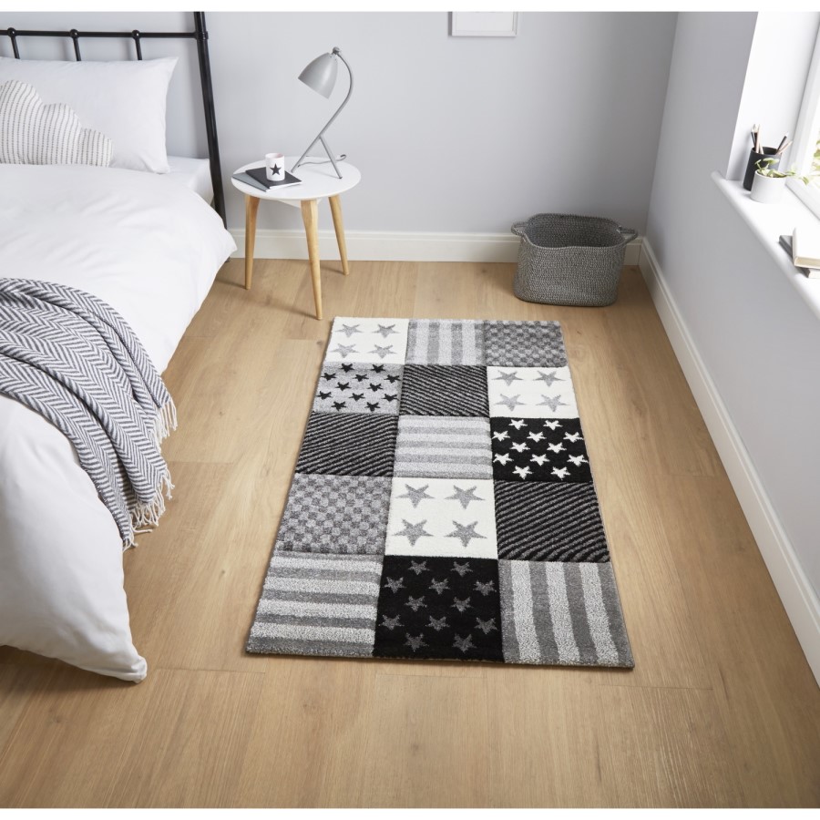 GRADE A1 - Brooklyn Grey Kids Rug - 150x80cm