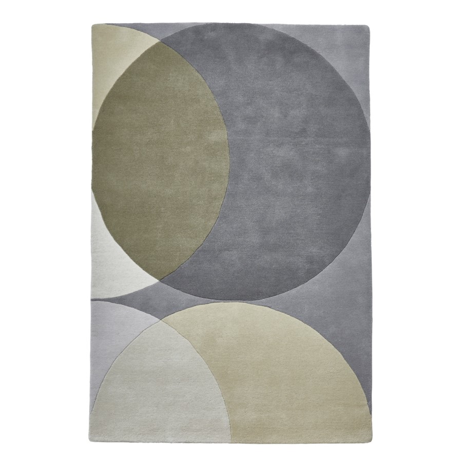 Elements Grey & Cream Wool Rug - 120x170cm