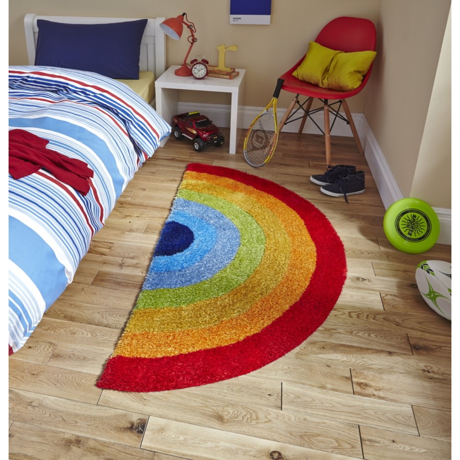 Rainbow Multi Coloured Kids Rug - 70x140cm