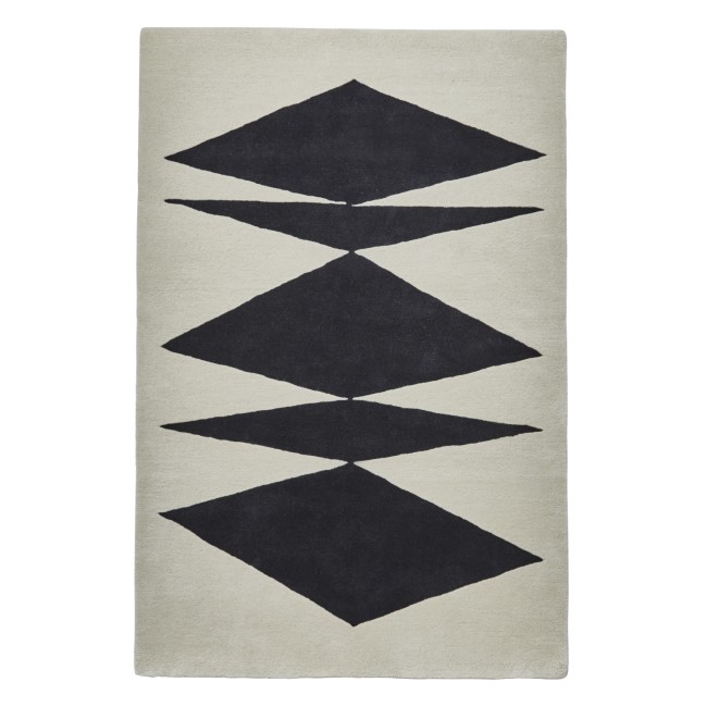 Inaluxe Crystal Black & White Patterned Rug - 120x170cm