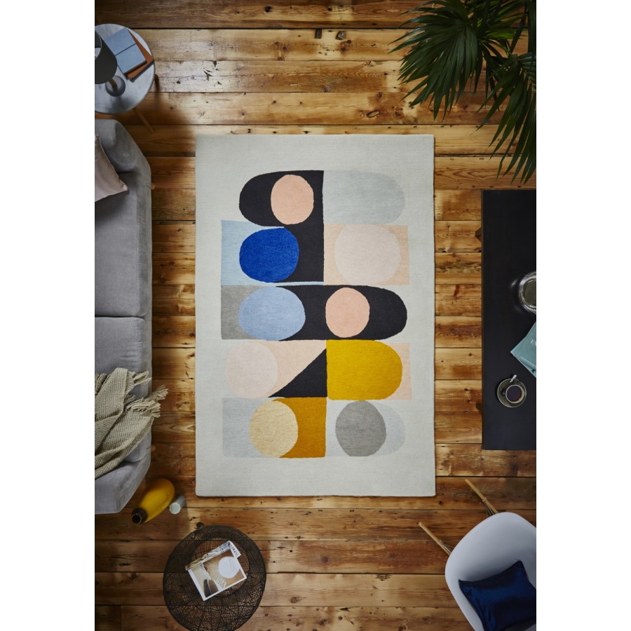 GRADE A1 - Inaluxe Jazz Flute Multi Coloured Patterned Rug - 170x120cm