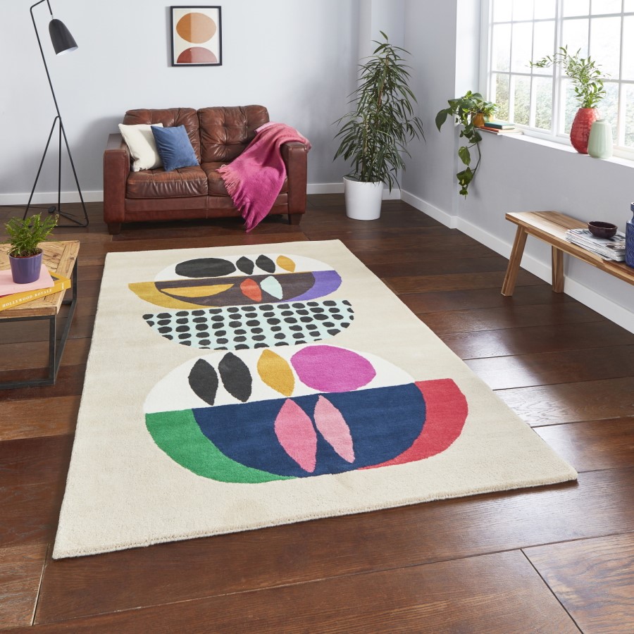 Inaluxe Neon Multi Coloured Patterned Rug - 120x170cm
