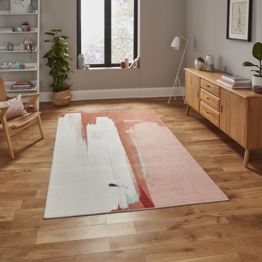 Abstract Multi Coloured Orange Rug - 120x170cm