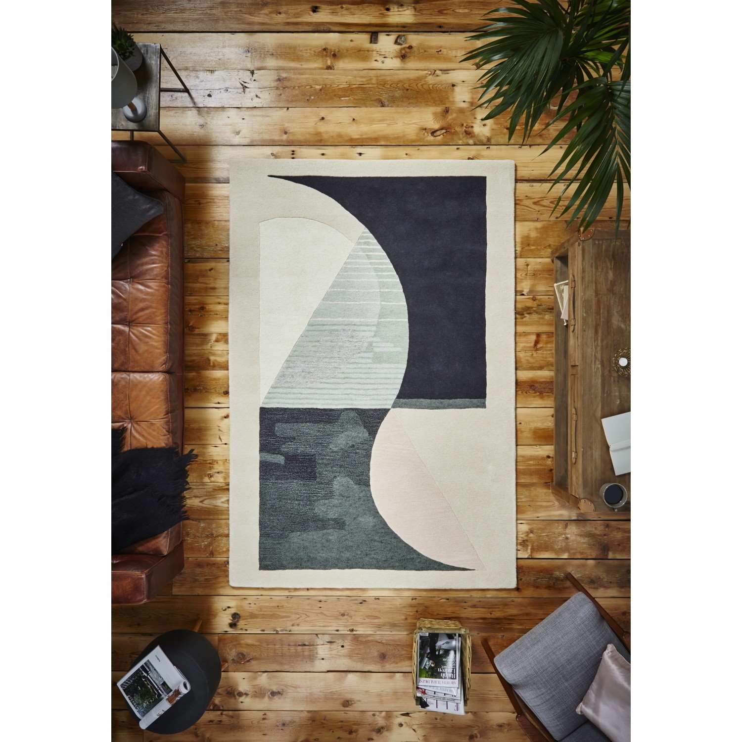 Multi Coloured Geometric Rug Geometric Multi Coloured Pastel Rug - 120x170cm - Furniture123