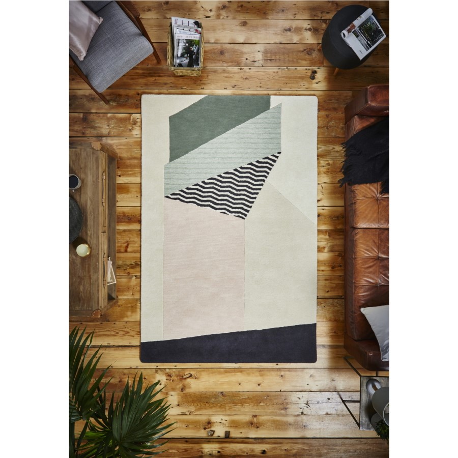 Geometric Multi Coloured Pastel Rug - 120x170cm