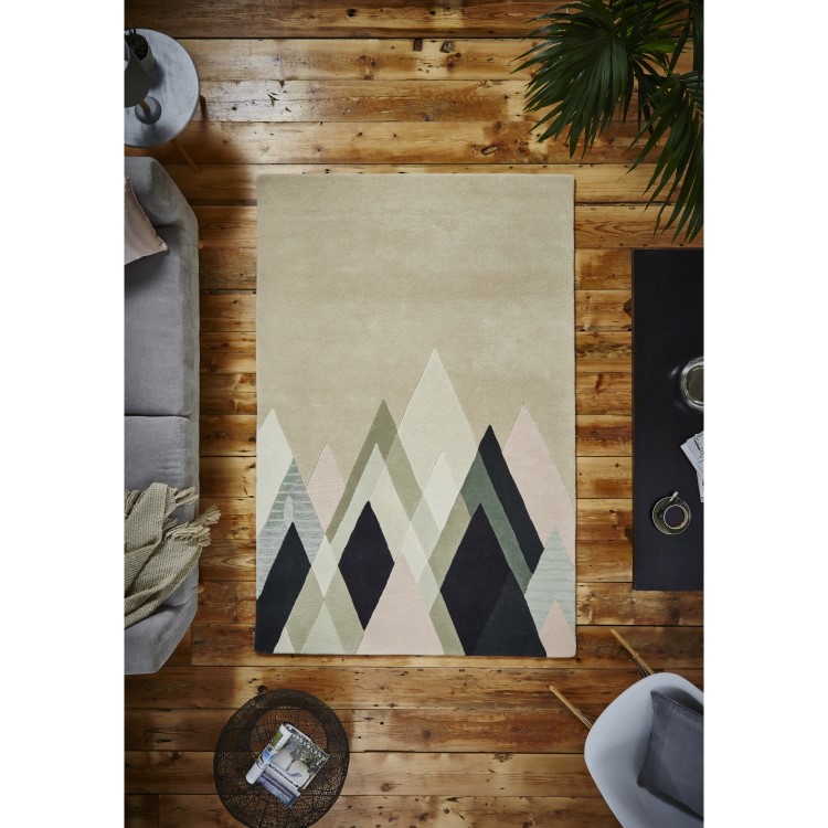 Geometric Multi Coloured Pastel Rug - 120x170cm