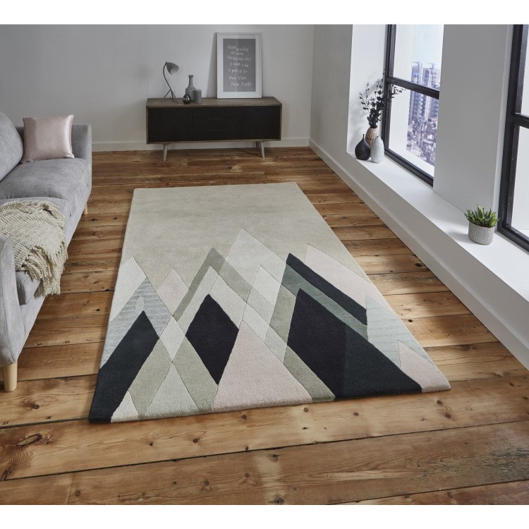 Geometric Multi Coloured Pastel Rug - 120x170cm