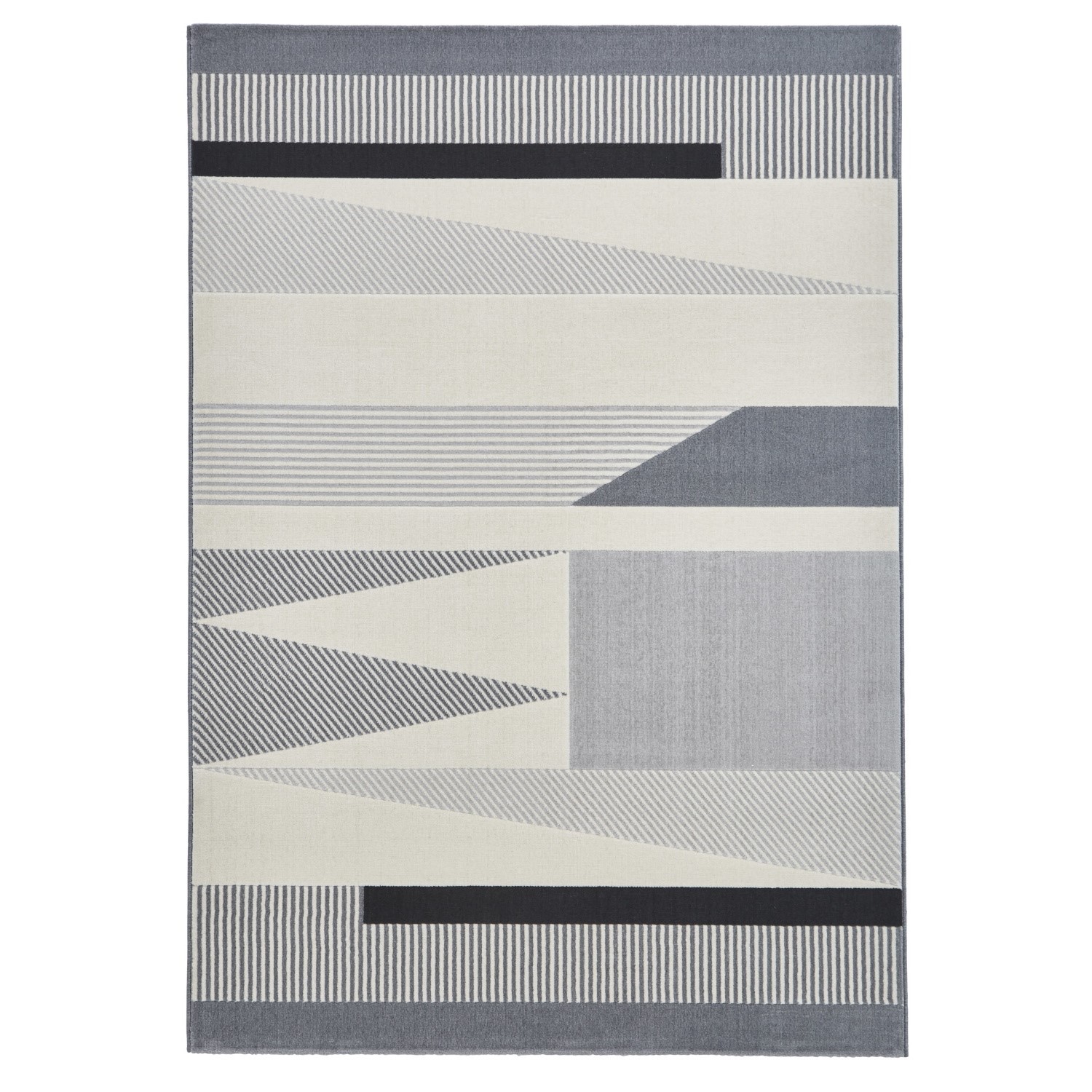 Vancouver Geometric Grey Rug - 120x170cm - Furniture123