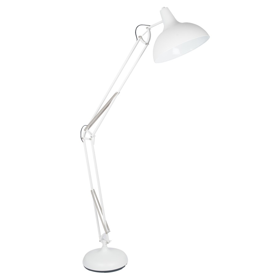 Matt White Metal Task Floor Lamp