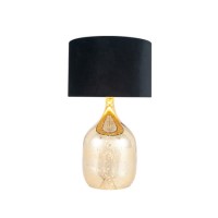 Rose Gold Glass Table lamp with Black Shade