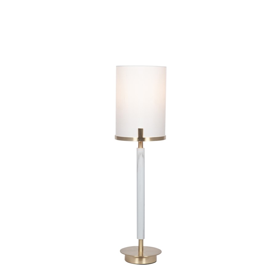 Champagne Gold Metal and Marble Effect Table Lamp
