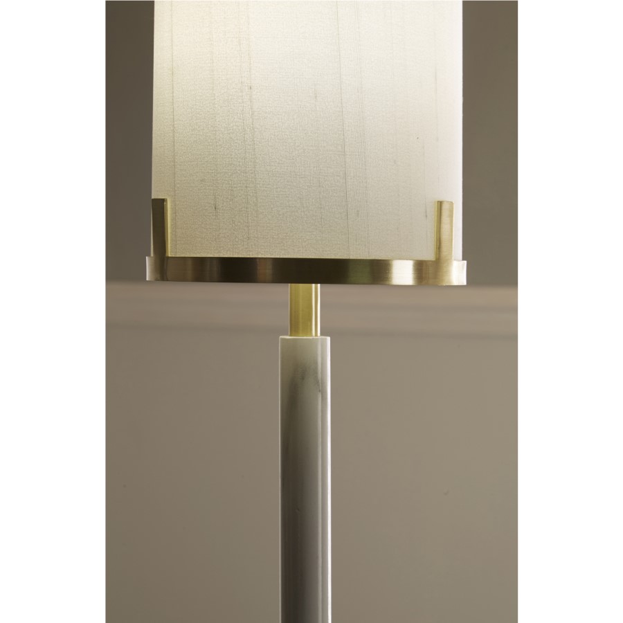 Champagne Gold Metal and Marble Effect Table Lamp