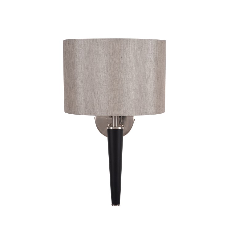 Brushed Silver and Matt Black Metal Wall Lamp