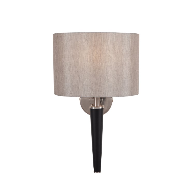 Brushed Silver and Matt Black Metal Wall Lamp