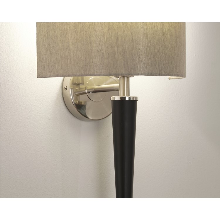 Brushed Silver and Matt Black Metal Wall Lamp