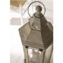 Antique Wood Grey Floor Lamp Lantern with Glass Windows