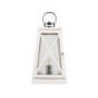 White Washed Wood and Chrome Lantern Table Lamp
